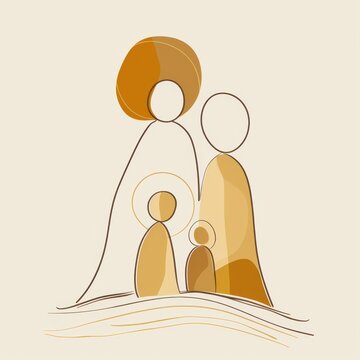recommend clip art: Minimalist Line Art Nativity Scene with Gold Accents
                    
                    