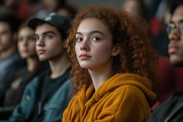 Attentive College Students Listening in Lecture Hall