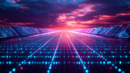 Neon Grid Sunset.