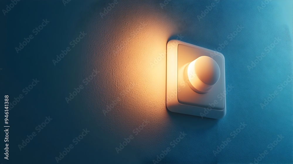 Poster powering up the future a conceptual light switch activating an unknown machine with copy space