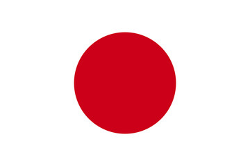 The flag of Japan. Flat flag of Japan. Red and white flag. Flag for printing. A red circle on a white background.