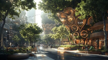 Futuristic City Street.