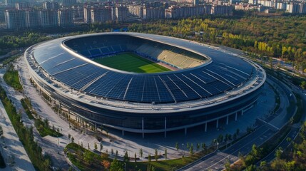 Naklejka premium Stadium Aerial View.