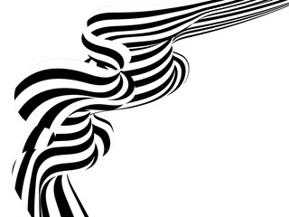 abstract optical art. A wave of many black and white lines. Eps 10