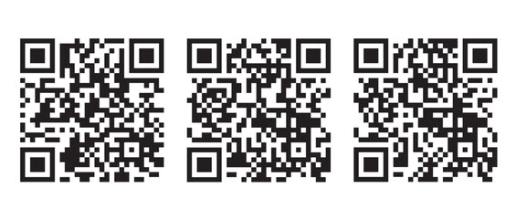 Collection of qr code scanner icon set in different style. Vector illustration.