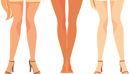 Beautiful Women's Long Tanned Legs Isolated on White Background