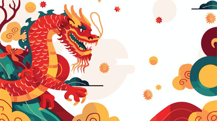 Fototapeta premium Lunar New Year Vertical Background Banner for Social Media