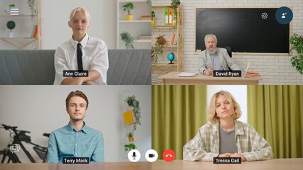 Senior Professor Delivering Online Lecture from Classroom Setting