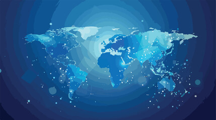 Fototapeta premium Blue World Map Background Vector Illustration