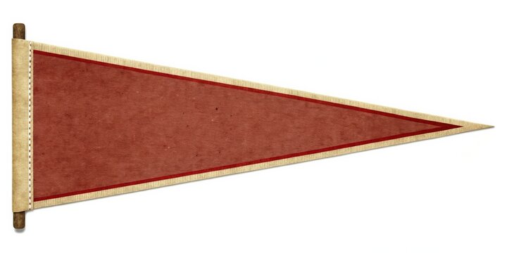 Vintage style college pennant featuring a blank design perfect for branding in