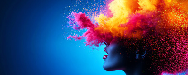 A vibrant representation of creativity, blending color and movement to express individuality through stunning hair design.