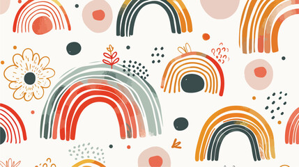 Obraz premium Trendy Retro Abstract Sun Ray Circles Flower Design