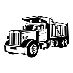 Dump Truck | Vehicle | Transportation | Heavy Equipment | Dumping Machine | Construction Vehicle | Operator | Skilled Driver | Original Illustration | Vector and Clipart | Cutfile and Stencil