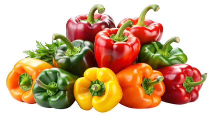 Fresh Bell Peppers on a transparent background.