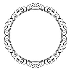 Black ornamental circle frame