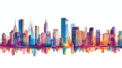 Obraz premium Panoramic Skyline and Modern Cityscape Vector Illustration