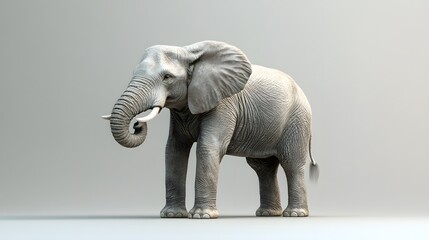 Obraz premium Elephant Standing on a White Background. generative ai illustration.