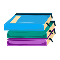 vector illustration of a colorful stack of books