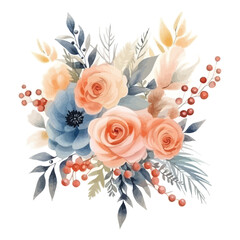 Beautiful watercolor floral on white background