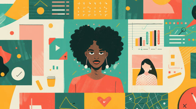 A social media dashboard showing the growth and engagement of an activism campaign, with a focus on impactful images and bold messaging, surrounded by planning tools