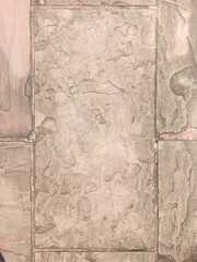 Old stone tile wall background texture for interior exterior decoration and industrial construction concept design.