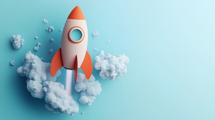 Imaginative Journey to the Stars: A Whimsical Rocket Launch into a Dreamy Sky of Possibilities