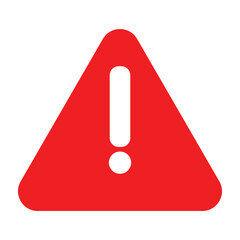 Danger warning. Exclamation mark attention caution illustration on white background. Warning sign in red triangle, attention, danger icon. Vector illustration.