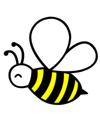 Bee clip art design on plain white transparent isolated background for card, shirt, hoodie, sweatshirt, apparel, tag, mug, icon, poster or badge