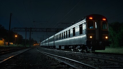 Old style train in moody setting