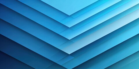 Fototapeta premium Abstract geometric paper texture background with parallel ombre blue layers and shadows, flat lay