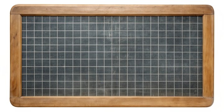 Vintage chalk slate board with grid pattern, perfect for educational or design concept