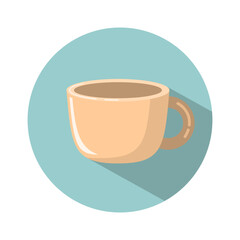 a clean cup of creamy coffee. Cappuccino, tea, coffee, herbal drink, poured into clean beige cup and isolated on empty background. customized vector illustration