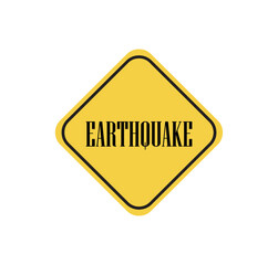 yellow information earthquake sign on wall	