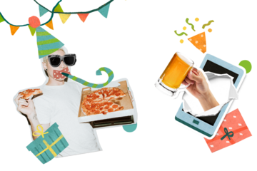 Virtual birthday celebration png in new normal life