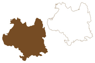 Atloyna island (Kingdom of Norway) map vector illustration, scribble sketch Atloy map