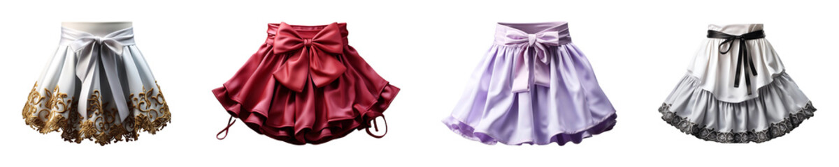 Set, collection of Half Apron isolated on transparent background.