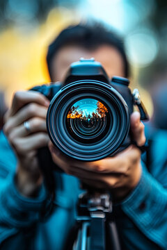 POV shot of a photographer taking a picture
