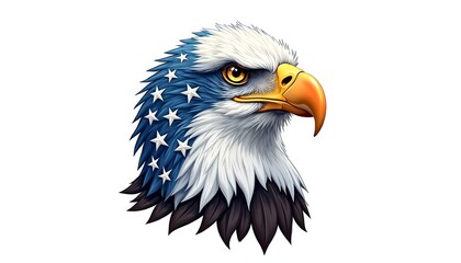 Obraz premium Patriotic Bald Eagle Wrapped in American Flag a Symbol of Freedom, liberty and National Pride