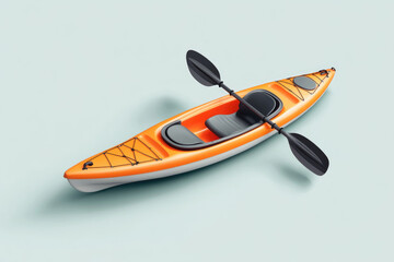 Orange Kayak with Paddles