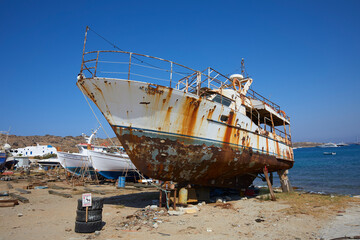 Shipwrecks boat, Paros, Cyclades, Greece