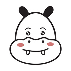 Kawaii Hippo Doodle