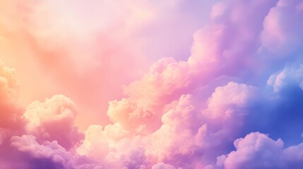 Fototapeta premium Colorful pastel cloudscape filling the sky background