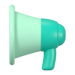 Green megaphone png sticker, 3D rendering, campaign announcement concept