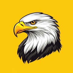 Close-up of an American Bald Eagle's Head with Sharp Gaze