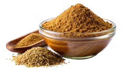  Ground Cumin on a transparent background.