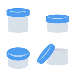 シンプルな複数の軟膏容器のイラスト