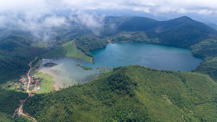 Nong Far Lake at Attapeu, Laos
Nong Fa Lake or Nongphatom Lake ('Blue Lake') is a volcanic crater lake in the mountains of Sanxay District, Attapeu Province, southeastern Laos, in the Dong Ampham Nati