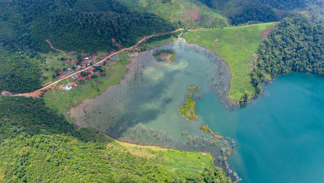 Nong Far Lake at Attapeu, Laos
Nong Fa Lake or Nongphatom Lake ('Blue Lake') is a volcanic crater lake in the mountains of Sanxay District, Attapeu Province, southeastern Laos, in the Dong Ampham Nati