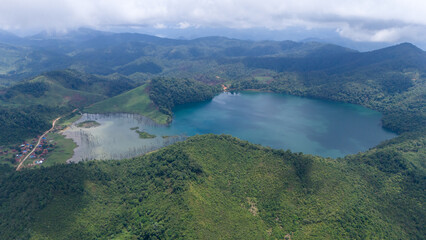 Nong Far Lake at Attapeu, Laos
Nong Fa Lake or Nongphatom Lake ('Blue Lake') is a volcanic crater lake in the mountains of Sanxay District, Attapeu Province, southeastern Laos, in the Dong Ampham Nati