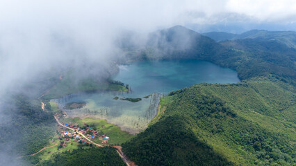 Nong Far Lake at Attapeu, Laos
Nong Fa Lake or Nongphatom Lake ('Blue Lake') is a volcanic crater lake in the mountains of Sanxay District, Attapeu Province, southeastern Laos, in the Dong Ampham Nati